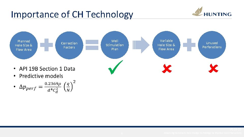 Importance of CH Technology Planned Hole Size & Flow Area Correction Factors Well Stimulation