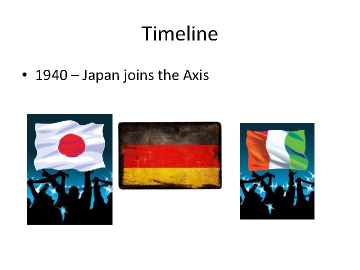 Timeline • 1940 – Japan joins the Axis 