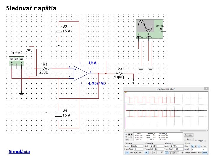 Sledovač napätia Simulácia 