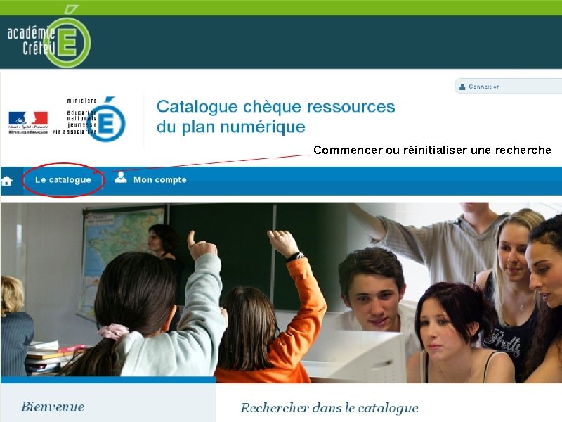 3. Le catalogue chèques ressources Commencer ou réinitialiser une recherche 