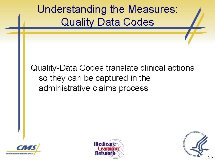 Understanding the Measures: Quality Data Codes Quality-Data Codes translate clinical actions so they can