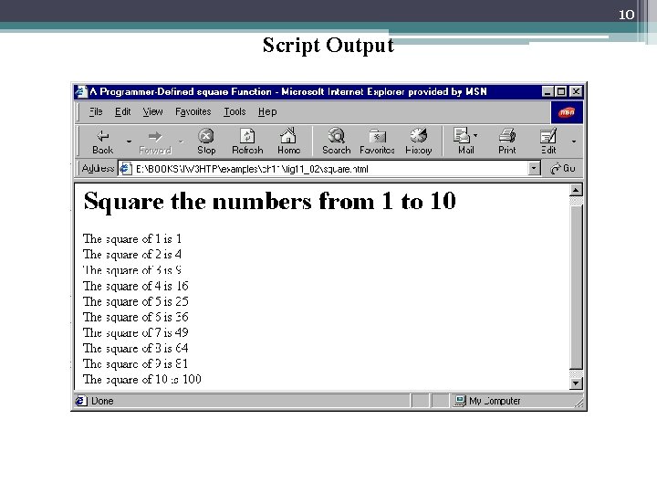 10 Script Output 