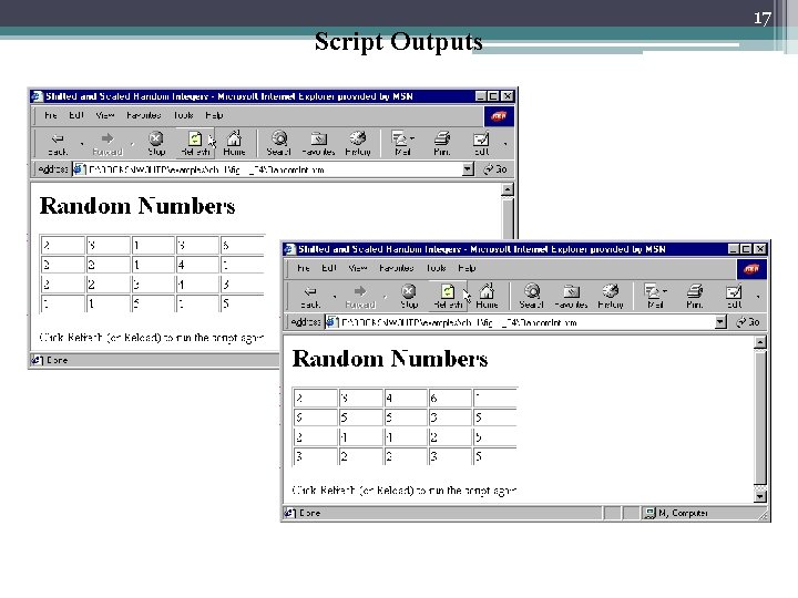 Script Outputs 17 