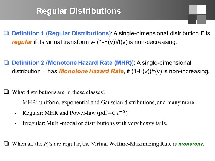 Regular Distributions 