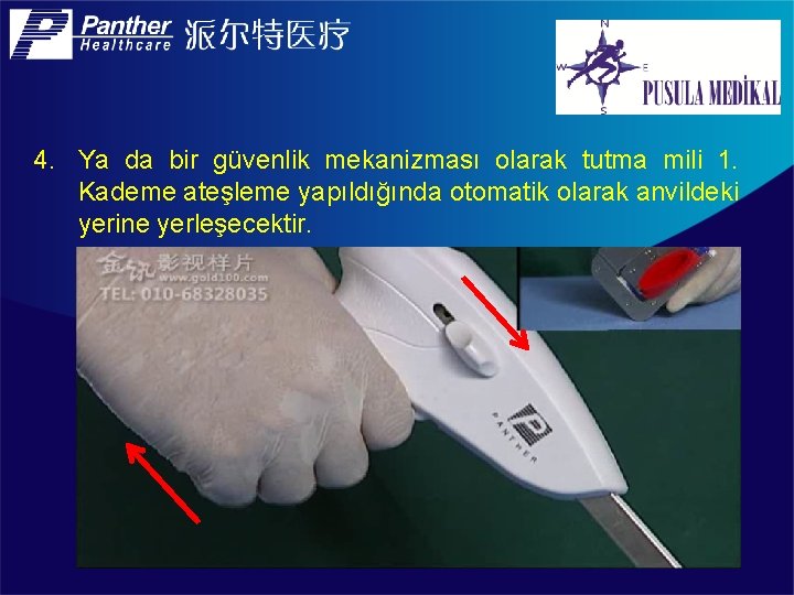 4. Ya da bir güvenlik mekanizması olarak tutma mili 1. Kademe ateşleme yapıldığında otomatik