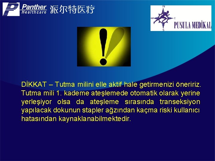 DİKKAT – Tutma milini elle aktif hale getirmenizi öneririz. Tutma mili 1. kademe ateşlemede