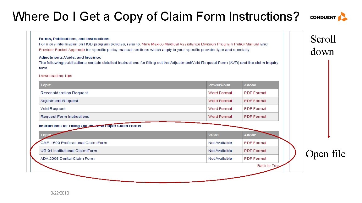 Where Do I Get a Copy of Claim Form Instructions? Scroll down Open file