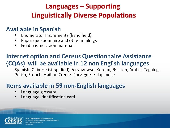 Road to the 2020 Census Engaging our Communities