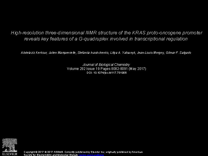 High-resolution three-dimensional NMR structure of the KRAS proto-oncogene promoter reveals key features of a