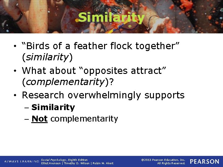 Similarity • “Birds of a feather flock together” (similarity) • What about “opposites attract”