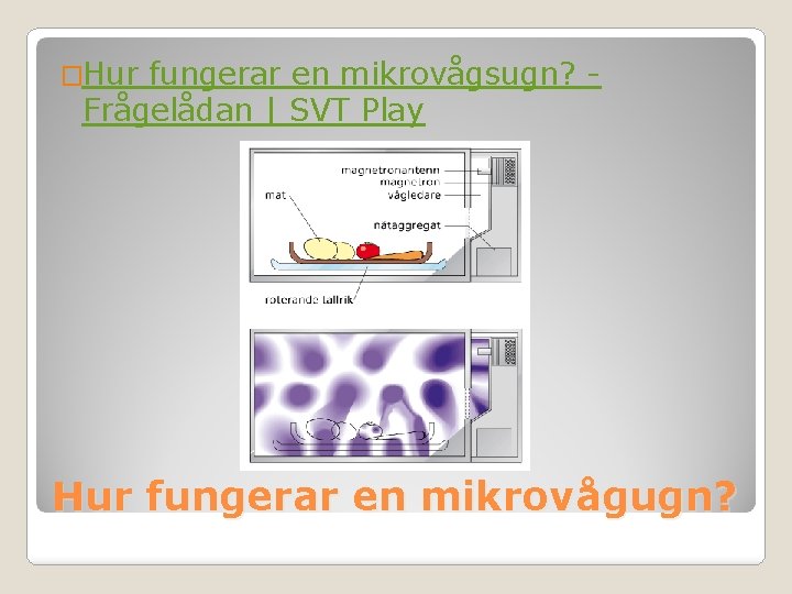 �Hur fungerar en mikrovågsugn? Frågelådan | SVT Play Hur fungerar en mikrovågugn? �Hur fungerar en mikrovågsugn? Frågelådan | SVT Play Hur fungerar en mikrovågugn?