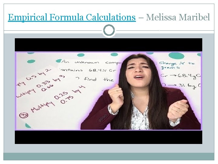 Empirical Formula Calculations – Melissa Maribel 