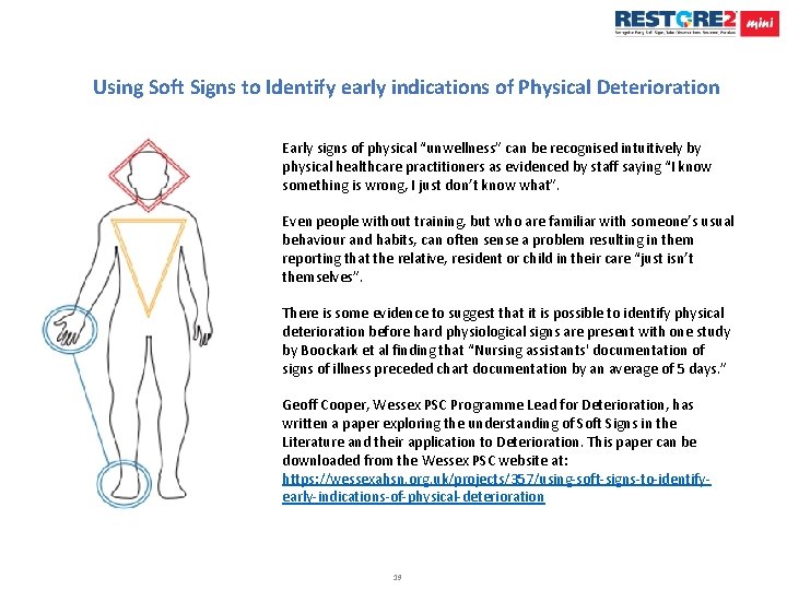 Using Soft Signs to Identify early indications of Physical Deterioration Early signs of physical
