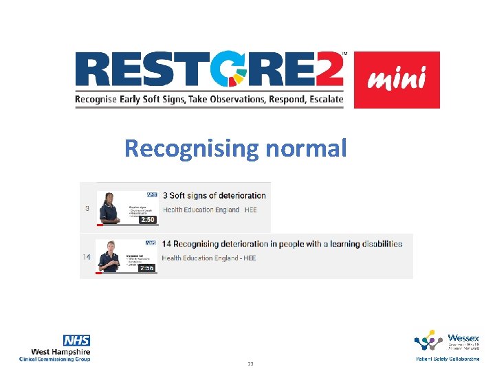 Recognising normal 23 