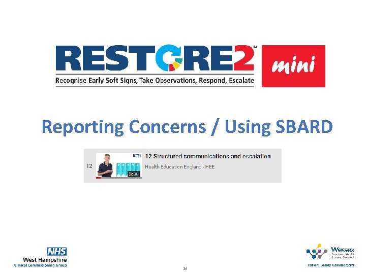 Reporting Concerns / Using SBARD 34 