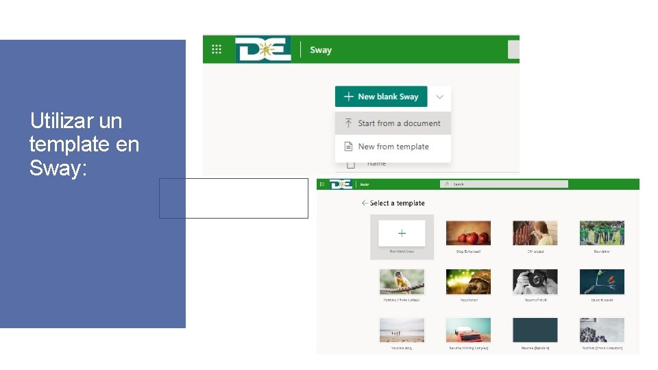 Utilizar un template en Sway: 