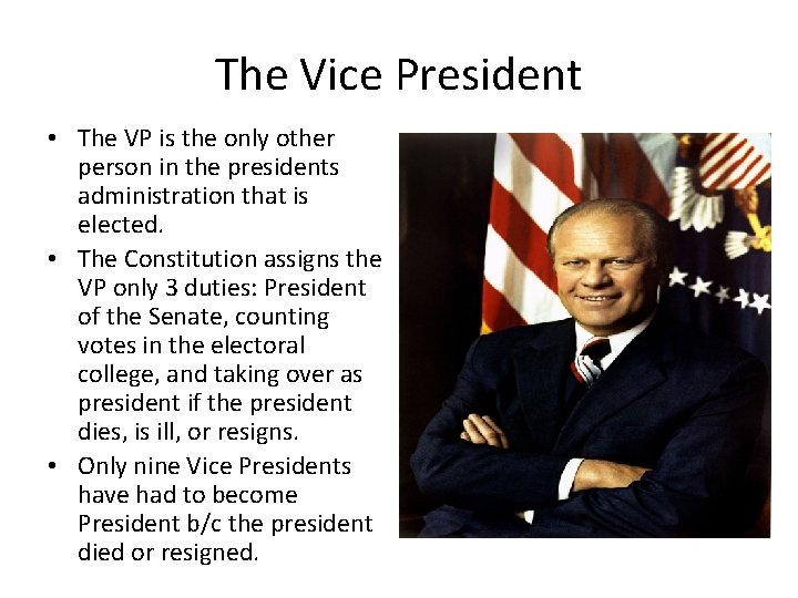 Chapter 6 The Presidency Section 3 The Presidents