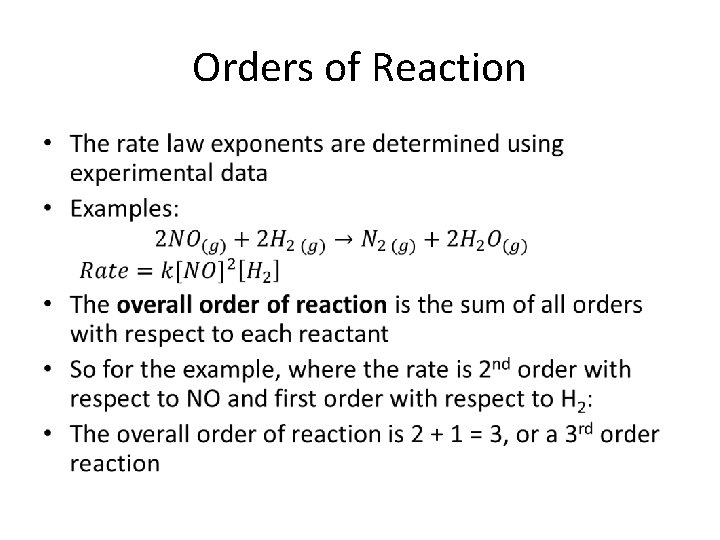 Orders of Reaction • 