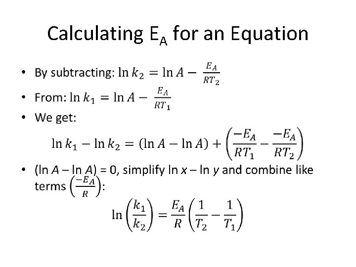 Calculating EA for an Equation • 