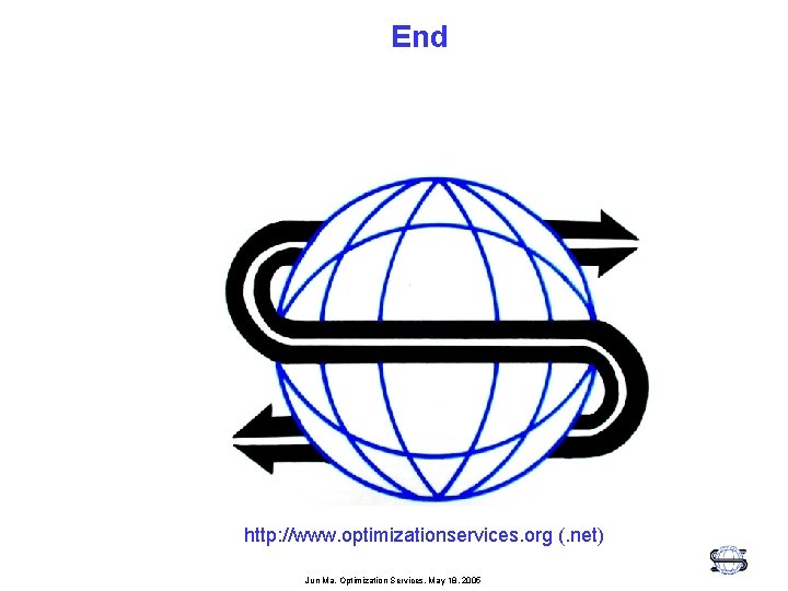 End http: //www. optimizationservices. org (. net) Jun Ma, Optimization Services, May 18, 2005