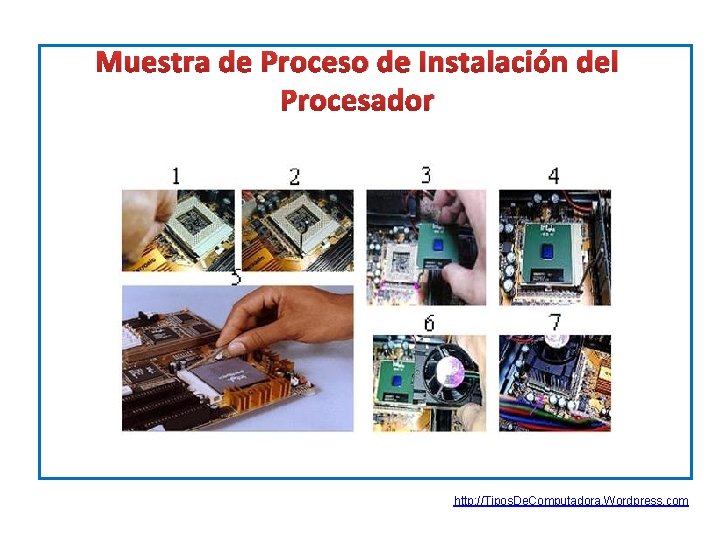 Muestra de Proceso de Instalación del Procesador http: //Tipos. De. Computadora. Wordpress. com 