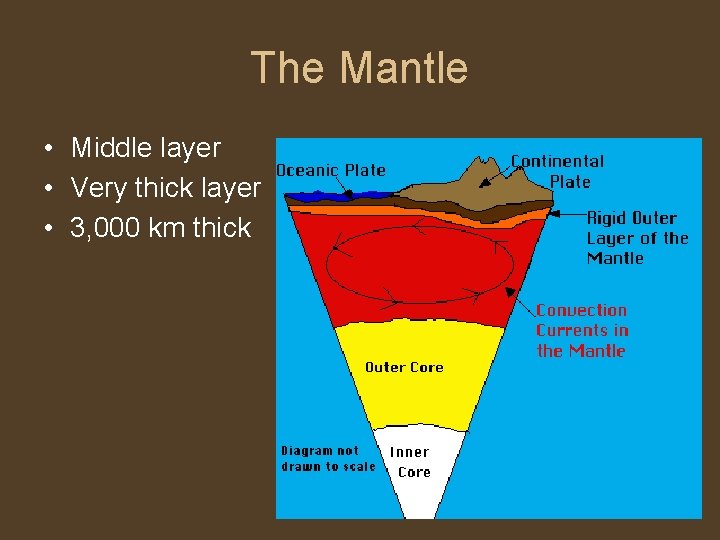 The Mantle • Middle layer • Very thick layer • 3, 000 km thick