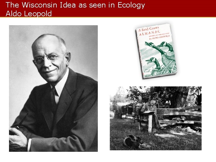 The Wisconsin Idea as seen in Ecology Aldo Leopold 