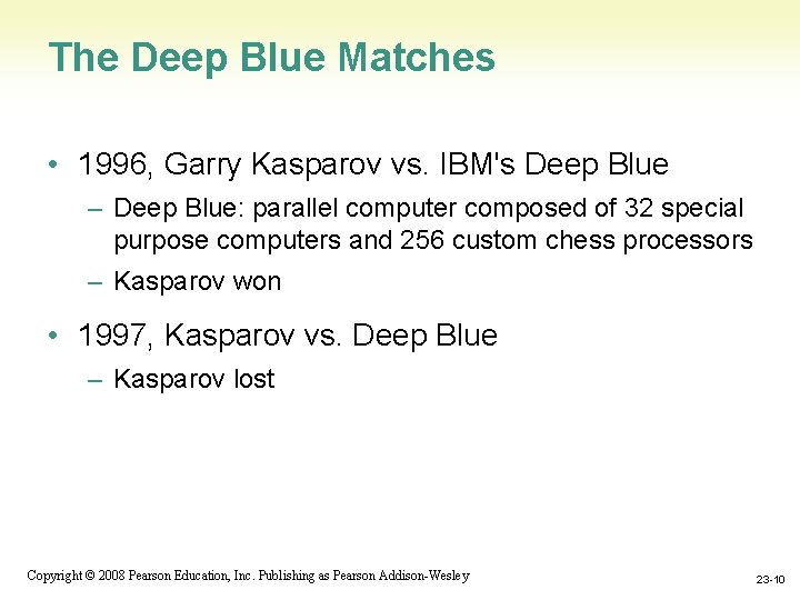 The Deep Blue Matches • 1996, Garry Kasparov vs. IBM's Deep Blue – Deep