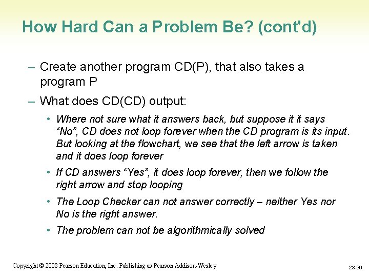 How Hard Can a Problem Be? (cont'd) – Create another program CD(P), that also