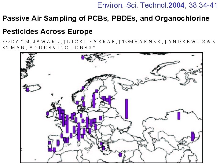 Environ. Sci. Technol. 2004, 38, 34 -41 Passive Air Sampling of PCBs, PBDEs, and