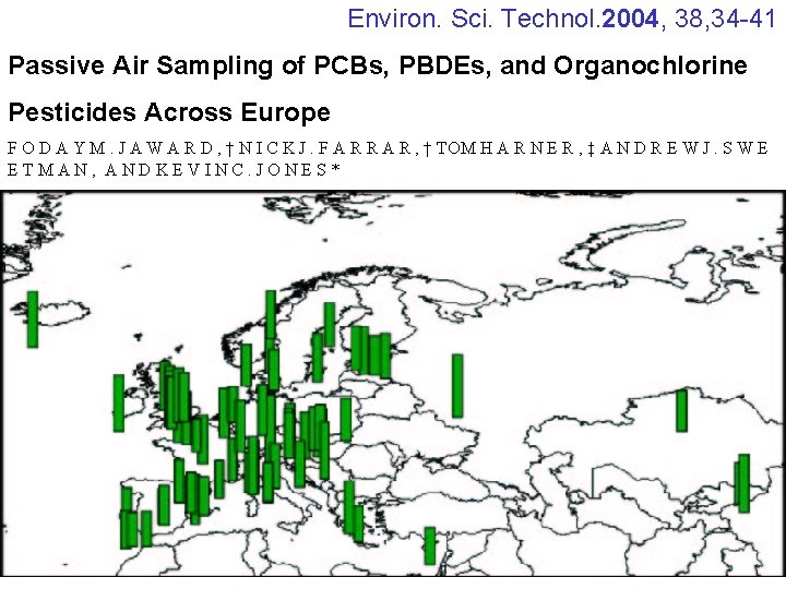 Environ. Sci. Technol. 2004, 38, 34 -41 Passive Air Sampling of PCBs, PBDEs, and