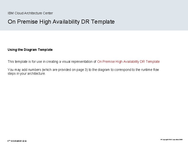 IBM Cloud Architecture Center On Premise High Availability DR Template Using the Diagram Template
