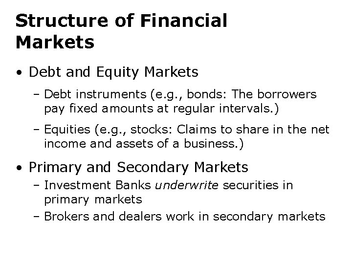Chapter 2 An Overview of the Financial System