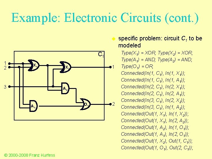 Example: Electronic Circuits (cont. ) u C 1 1 2 X 1 3 1
