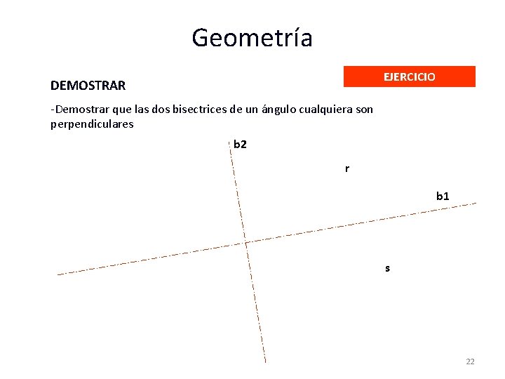 Geometría EJERCICIO DEMOSTRAR -Demostrar que las dos bisectrices de un ángulo cualquiera son perpendiculares