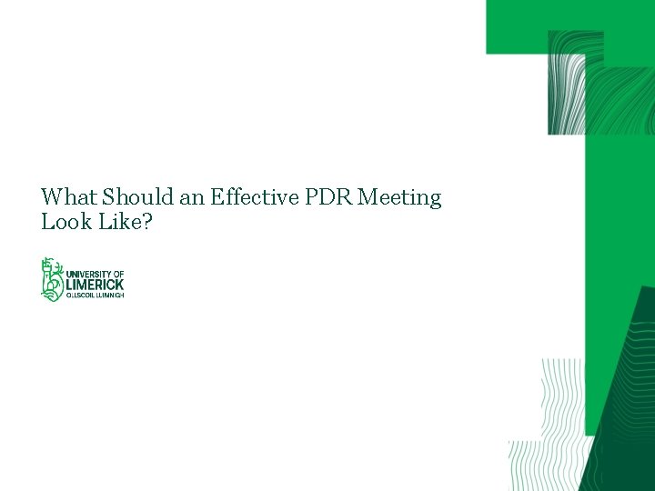 What Should an Effective PDR Meeting Look Like? Research Student Pathway 