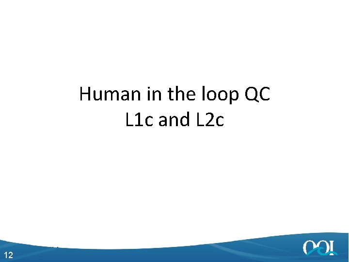 Human in the loop QC L 1 c and L 2 c 12 4/27/2014