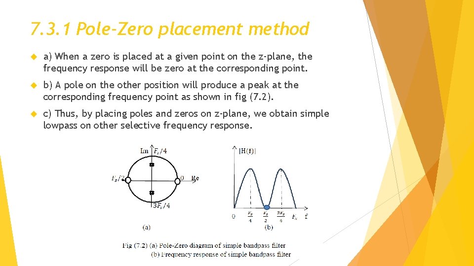 7. 3. 1 Pole-Zero placement method a) When a zero is placed at a