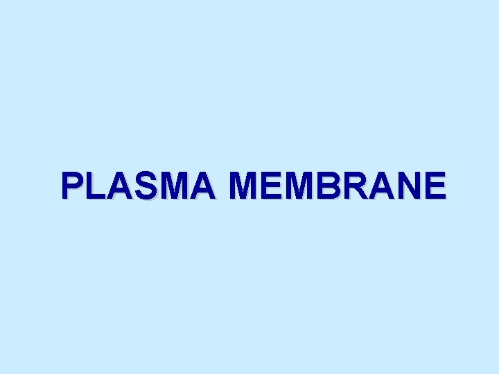 PLASMA MEMBRANE 