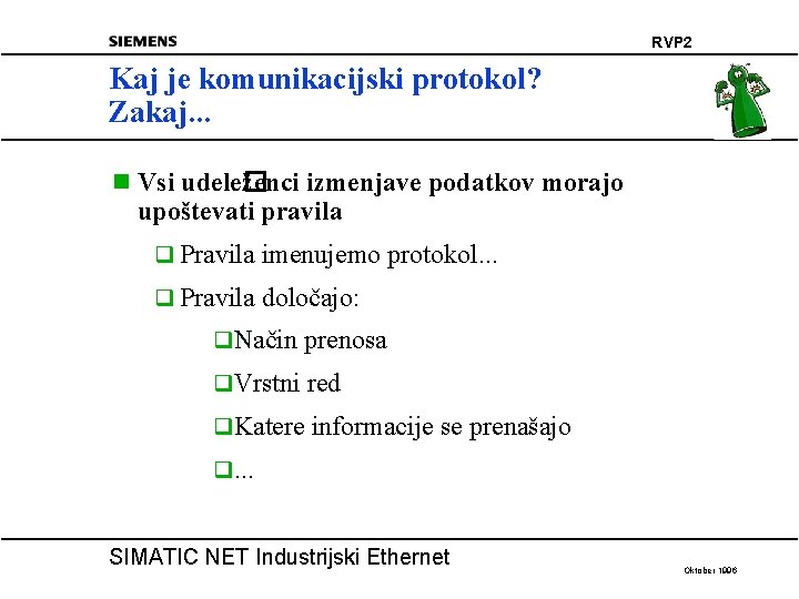 RVP 2 Kaj je komunikacijski protokol? Zakaj. . . n Vsi udele� ženci izmenjave