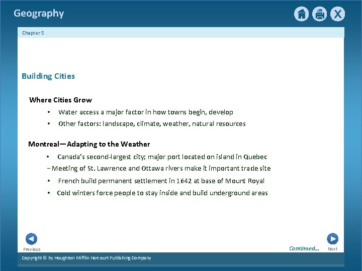 Geography Chapter 5 Building Cities Where Cities Grow • Water access a major factor