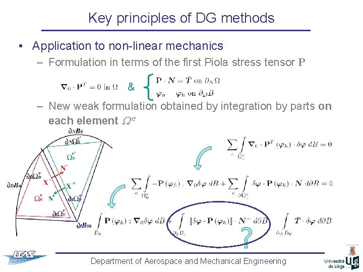 Key principles of DG methods • Application to non-linear mechanics – Formulation in terms