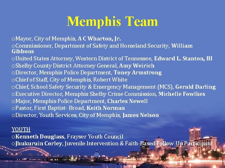 Memphis Team o. Mayor, City of Memphis, A C Wharton, Jr. o. Commissioner, Department