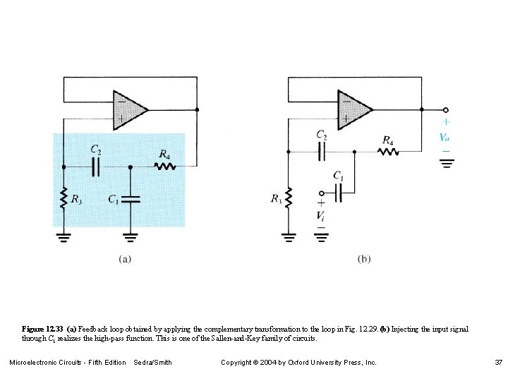 Figure 12. 33 (a) Feedback loop obtained by applying the complementary transformation to the