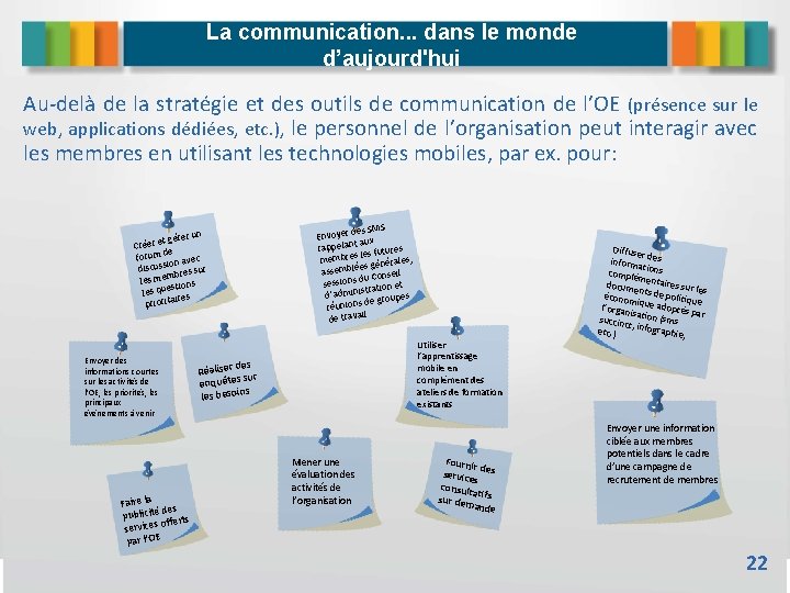 La communication. . . dans le monde d’aujourd'hui Au-delà de la stratégie et des