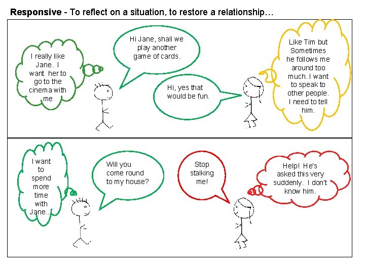 Responsive - To reflect on a situation, to restore a relationship… I really like