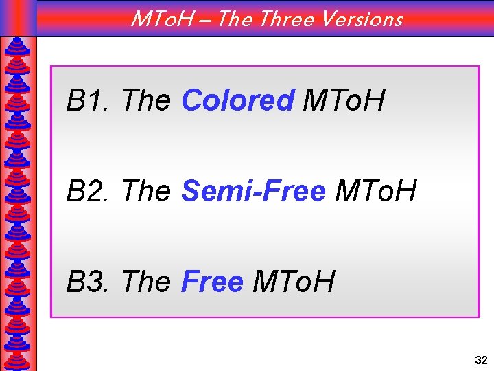 MTo. H – The Three Versions B 1. The Colored MTo. H B 2.