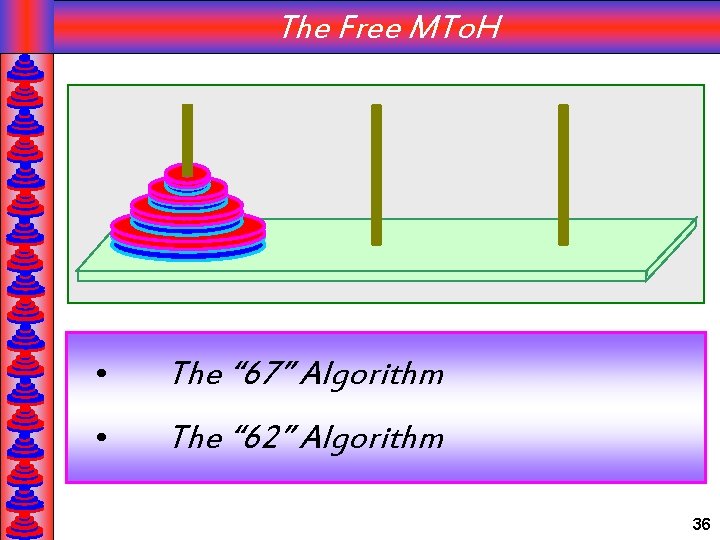 The Free MTo. H • The “ 67” Algorithm • The “ 62” Algorithm