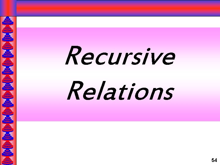 Recursive Relations 54 