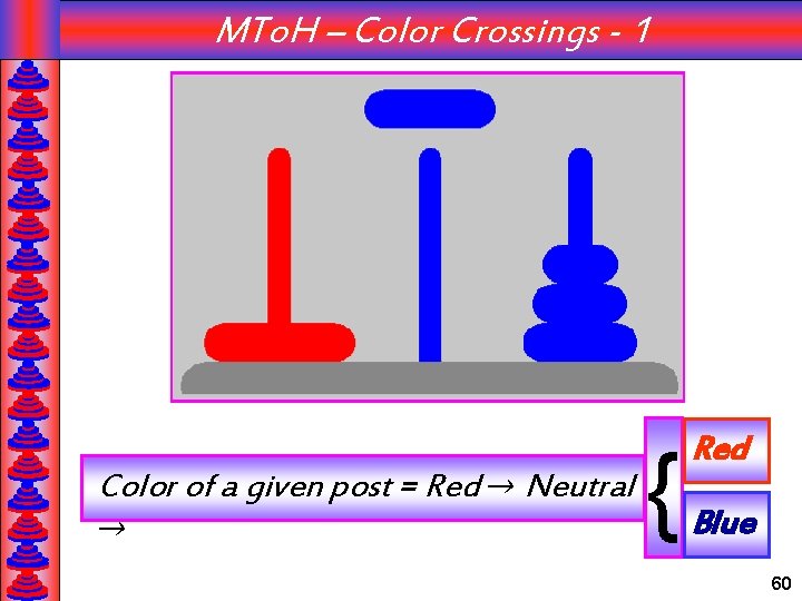 MTo. H – Color Crossings - 1 Color of a given post = Red